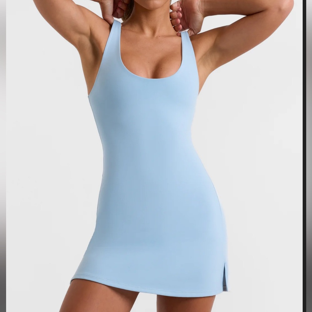 Oh Polly Scoop Neckline Tennis Dress in Blue